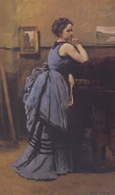 Jean Baptiste Camille  Corot La dame en bleu (mk11) Germany oil painting art